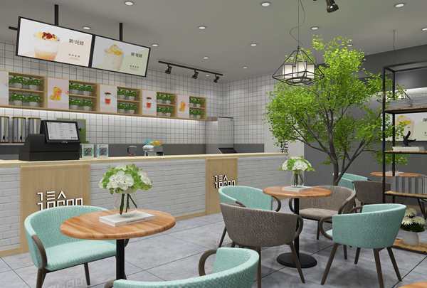 茶托邦奶茶店装修风格